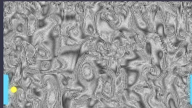 Active nematic tennis simulation