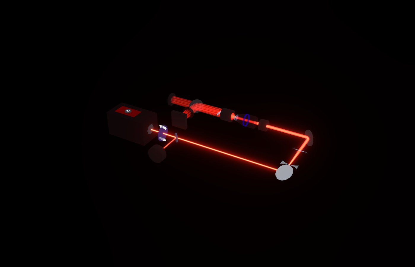 Optical trap microscope layout in the microscope builder